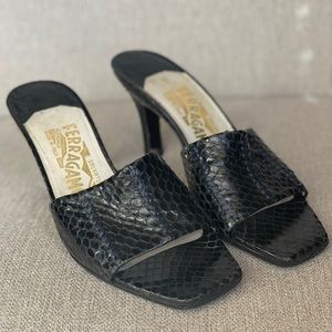 Ferragamo snakeskin mules